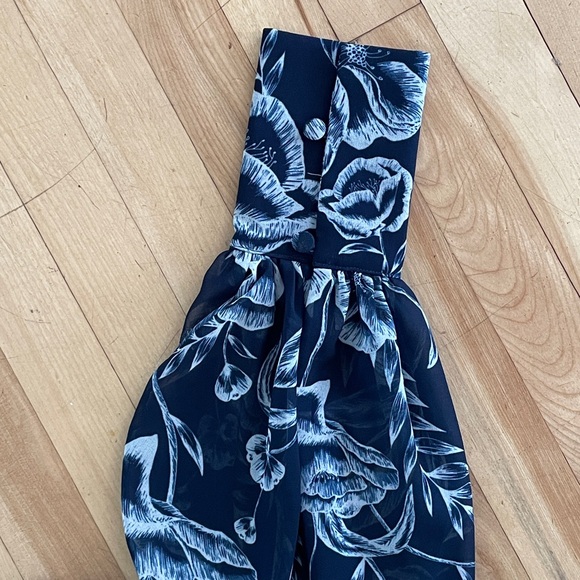 C/MEO Collection Discretion Navy Blue Floral Print Midi Dress - Sz S - Picture 8 of 16